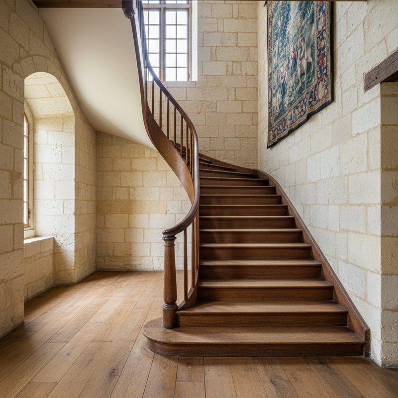 Escalier intérieur tournant sans monte-escalier en Centre-Val de Loire