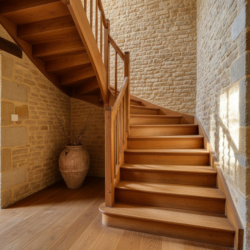 Escalier intérieur tournant sans monte-escalier en Bourgogne-Franche-Comté