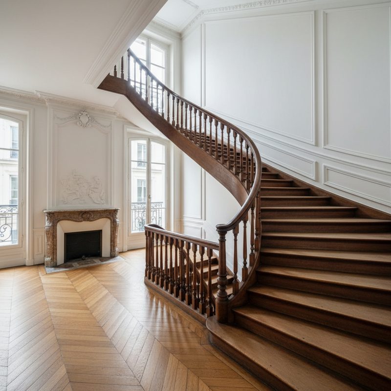 Escalier intérieur tournant sans monte-escalier en Île-de-France