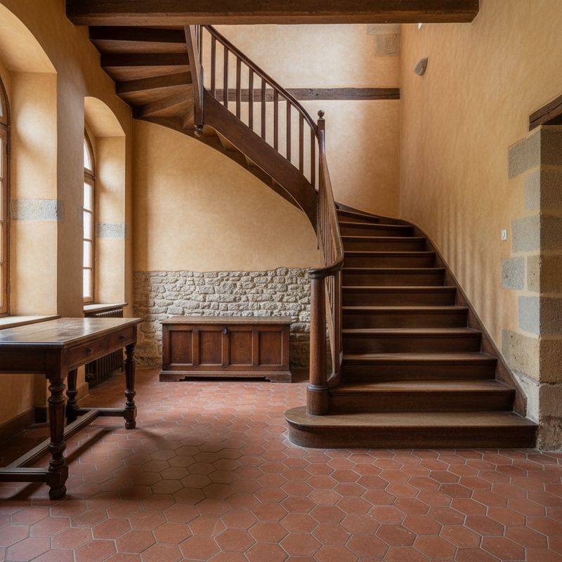 Escalier intérieur tournant sans monte-escalier en Occitanie