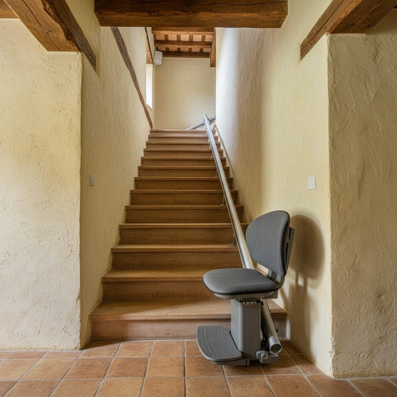 Monte-escalier droit motorisé installé en Provence-Alpes-Côte d'Azur