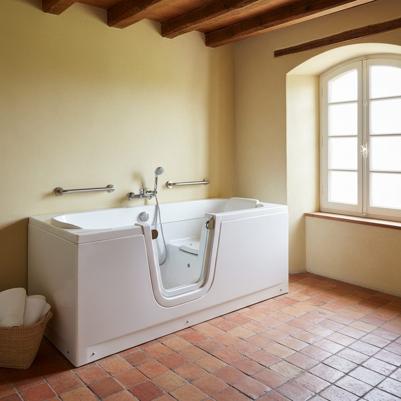Baignoire à porte sécurisée avec siège intégré en Provence-Alpes-Côte d'Azur
