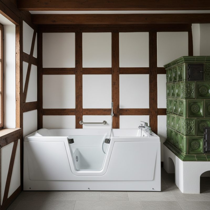 Baignoire à porte sécurisée avec siège intégré en Grand Est