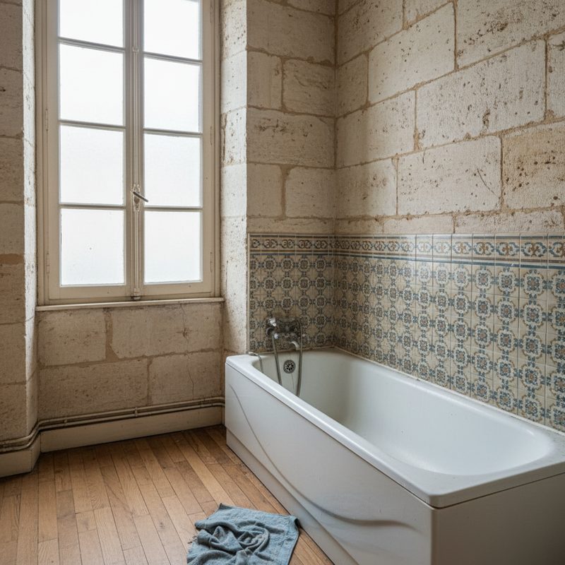 Salle de bain avec baignoire standard difficile d'accès en Nouvelle-Aquitaine