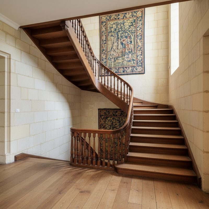 Cage d'escalier sans ascenseur privatif en Centre-Val de Loire