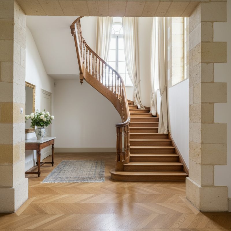 Cage d'escalier sans ascenseur privatif en Pays de la Loire