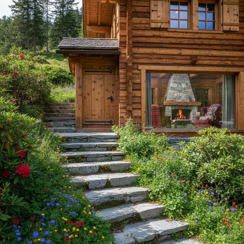 Escalier extérieur en pierre avant aménagement en Auvergne-Rhône-Alpes