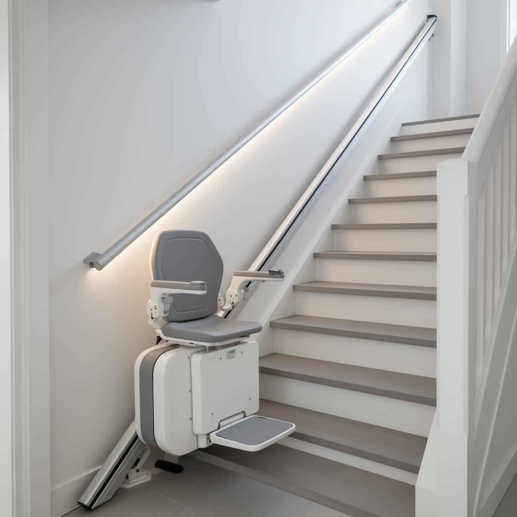 Monte-escalier droit avec éclairage LED