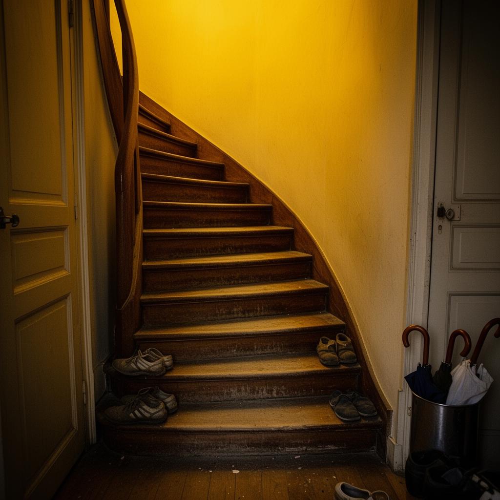 Escalier tournant sans monte-escalier