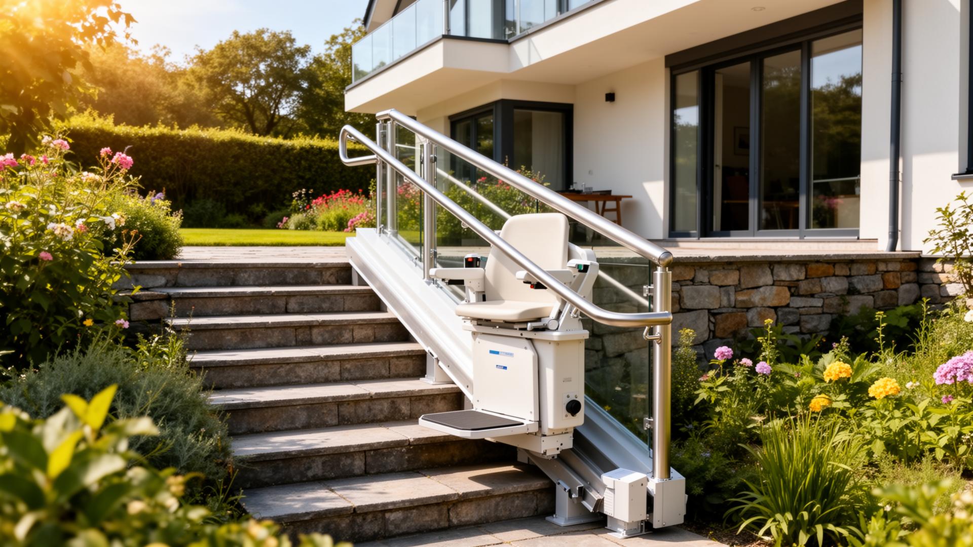 Monte-escalier extérieur résistant aux intempéries